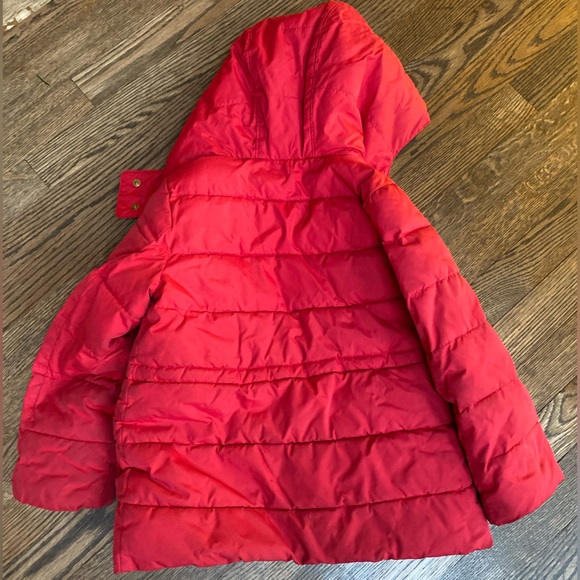 FLASH SALE JCrew Kids Size XS Red warm cozy winter jacket w/ hood + cinch waist. - Picture 6 of 8
